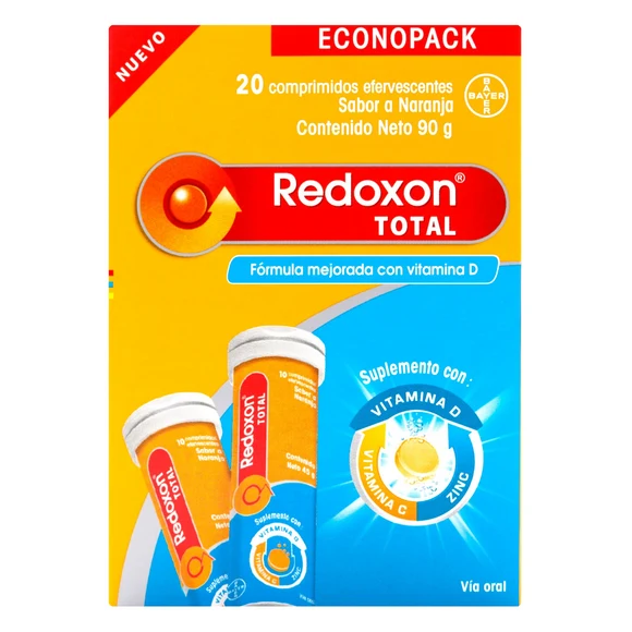 Tubos Redoxon Total Efervescente Naranja 20 Tabletas